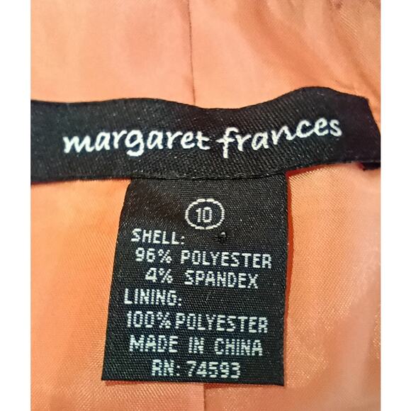 MARGARET FRANCES Women's Blazer Coat Medium Peach Classic Polyester Spandex - Picture 4 of 4
